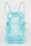 Fashnzfab Transparent Teddy Bear Backpack In Blue