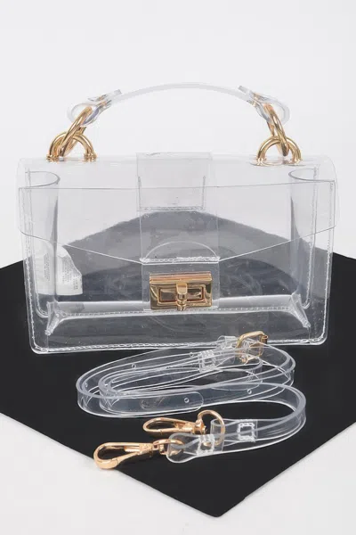 Fashnzfab Transparent Top Handle Shoulder Bag In Multi