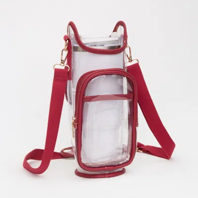 Fashnzfab Transparent Tumbler Carrier Holder Crossbody Bag In White