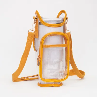 Fashnzfab Transparent Tumbler Carrier Holder Crossbody Bag In Yellow