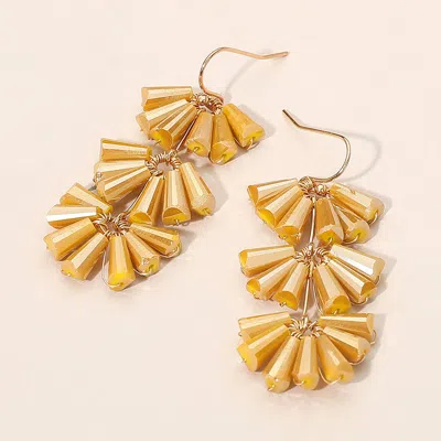 Fashnzfab Trapezoid Bead Wrapped Link Dangle Earrings In Multi