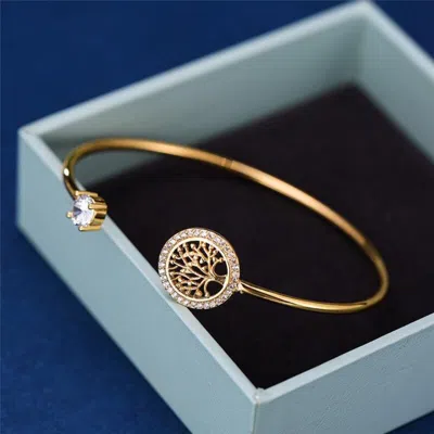 Fashnzfab Tree Of Life Gem Bracelet (adjustable) In Blue