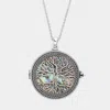 Fashnzfab Tree Of Life Magnifying Glass Pendant Long Necklace In Multi