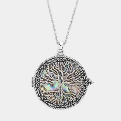 Fashnzfab Tree Of Life Magnifying Glass Pendant Long Necklace In Multi