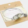 Fashnzfab Tree Of Life Message Metal Charm Bangle Bracelet Antique Silver In Multi