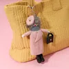 Fashnzfab Trench Coat Fashion Doll Keychain / Bag Charm In Pink
