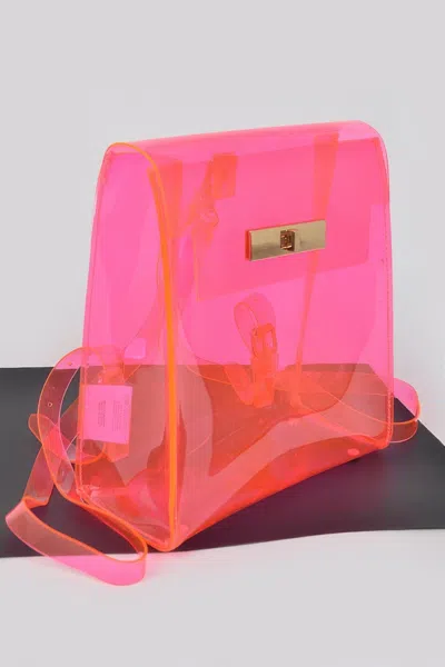 Fashnzfab Trend Clear Backpack In Pink