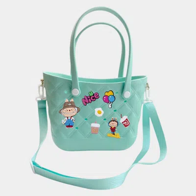 Fashnzfab Trendy Silicone Personalized Charm Handbag / Crossbody Bag In Green