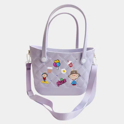 Fashnzfab Trendy Silicone Personalized Charm Handbag / Crossbody Bag In Purple