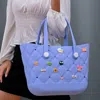 Fashnzfab Trendy Silicone Personalized Charm Tote Bag In Blue