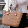 Fashnzfab Trendy Silicone Personalized Charm Tote Bag In Pink