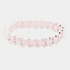 Fashnzfab Triangle Bead Metal Ball Stretchable Bracelets Pink, Silver In Pink