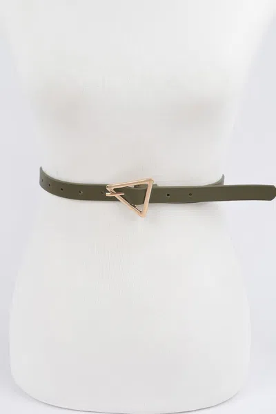 Fashnzfab Triangle Buckle Belt In Green