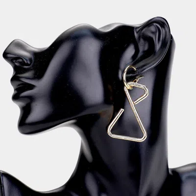 Fashnzfab Triangle Metal Dangle Earrings In Gold