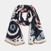 Fashnzfab Tribal Oblong Scarf In Blue