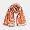 Fashnzfab Tribal Oblong Scarf In Orange