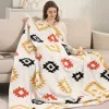 Fashnzfab Tribal Pattern Reversible Throw Blanket In Multi