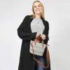 Fashnzfab Tribal Patterned Tote / Crossbody Bag In Gray