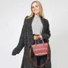 Fashnzfab Tribal Patterned Tote / Crossbody Bag In Red