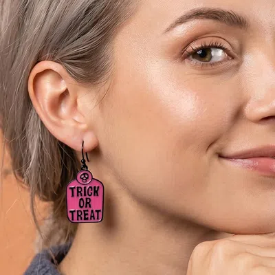 Fashnzfab Trick Or Treat Halloween Charm Drop Dangle Earrings In Multi