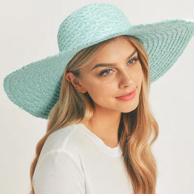 Fashnzfab Trim Detailed Solid Straw Sun Hat In Green
