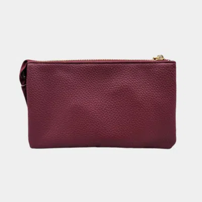Fashnzfab Trio Faux Leather Rectangle Crossbody Bag In Purple
