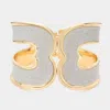 Fashnzfab Triomphe Glitter Hinged Bracelet Gold In Gold