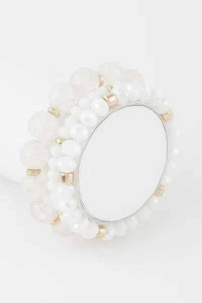 Fashnzfab Triple Crystal Beaded Bracelet In Gold