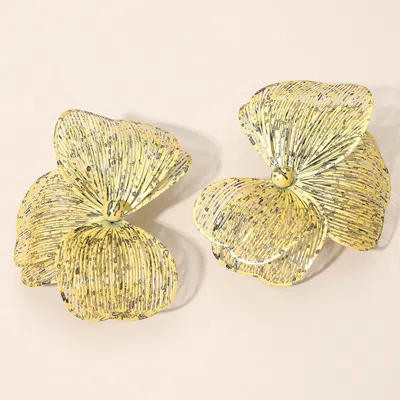 Fashnzfab Triple Cutout Petal Earrings In Multi