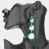 Fashnzfab Triple Disco Ball Link Dangle Earrings - Turquoise In Blue