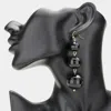 Fashnzfab Double Disco Ball Link Dangle Earrings In Black