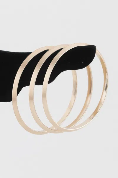 Fashnzfab Triple Flat Bracelet In Gold
