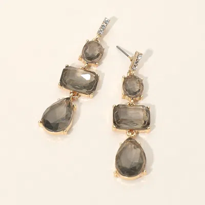 Fashnzfab Triple Geometric Stone Cluster Link Drop Earrings In Multi