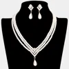 Fashnzfab Triple Layered Pearl Necklace - Cream, Gold In Metallic