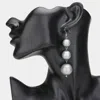 Fashnzfab Triple Metal Ball Dangle Earrings In Multi
