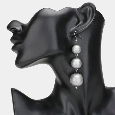Fashnzfab Triple Metal Ball Dangle Earrings In Multi