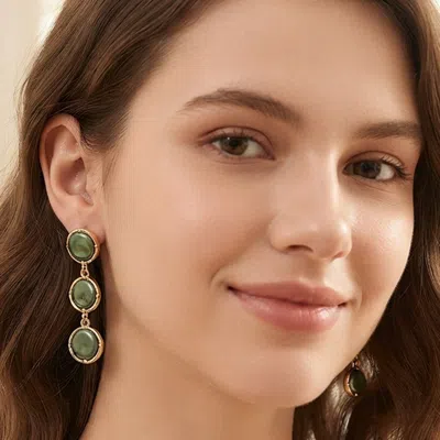 Fashnzfab Triple Pearl Cluster Drop Earrings In Black