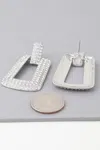 Fashnzfab Triple Rhinestone Frame Earrings In Multi