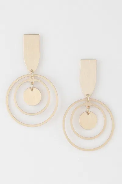 Fashnzfab Triple Round Drop Earrings In Neutral