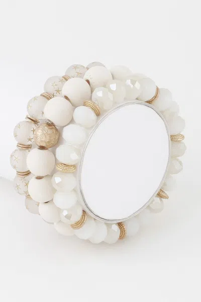 Fashnzfab Triple Star Beaded Bracelet In White