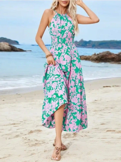 Fashnzfab Tropical Floral High-low Maxi Dress