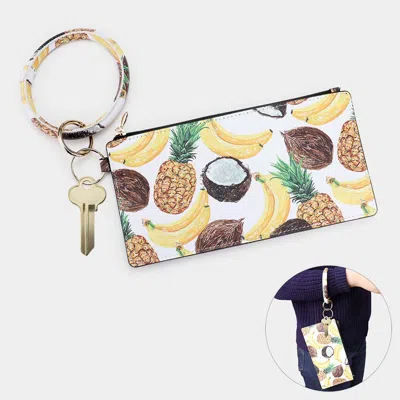 Fashnzfab Tropical Fruits Pattern Pouch Bag / Keychain / Bracelet In Multi