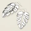 Fashnzfab Tropical Leaf Cutout Metal Earrings In Metallic