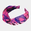 Fashnzfab Tropical Leaf Patterned Twisted Headband In Pink