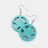 Fashnzfab Turquoise Star Drop Earrings In Brown