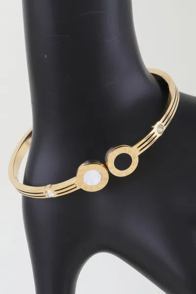 Fashnzfab Twin Clock Wrap Bracelet In Gold