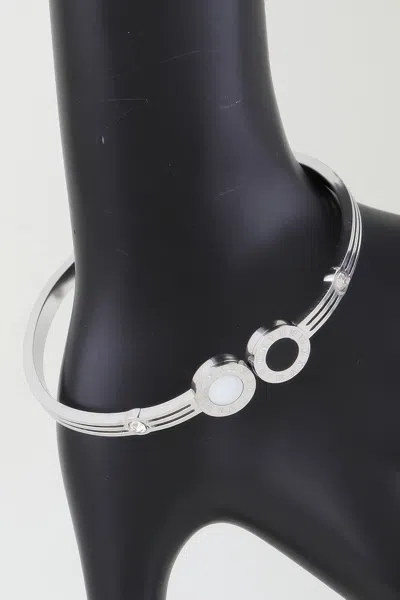 Fashnzfab Twin Clock Wrap Bracelet In Silver