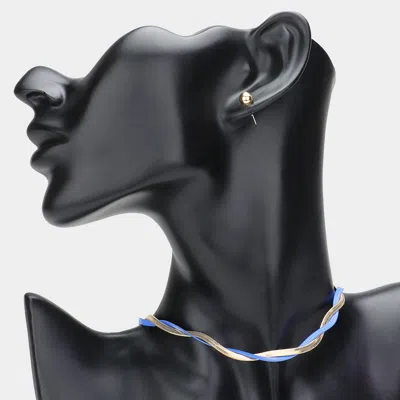 Fashnzfab Twist Gold Snake Metal Chain Necklace In Multi