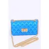 FASHNZFAB TWIST LOCK COLOR JELLY SHOULDER BAG