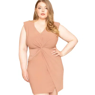 Fashnzfab Twist Waist Plus Size Mini Dress In Multi